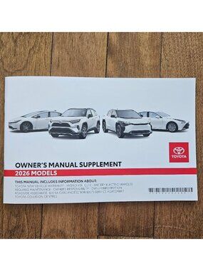 TOYOTA 2026 OWNER'S MANUAL SUPPLEMENT